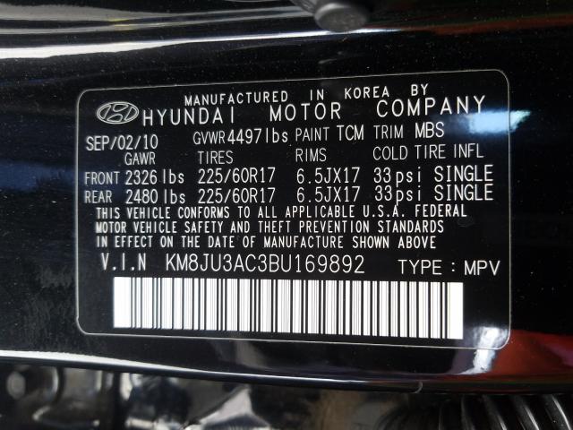 Photo 9 VIN: KM8JU3AC3BU169892 - HYUNDAI TUCSON GLS 