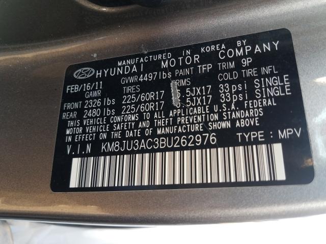 Photo 9 VIN: KM8JU3AC3BU262976 - HYUNDAI TUCSON GLS 