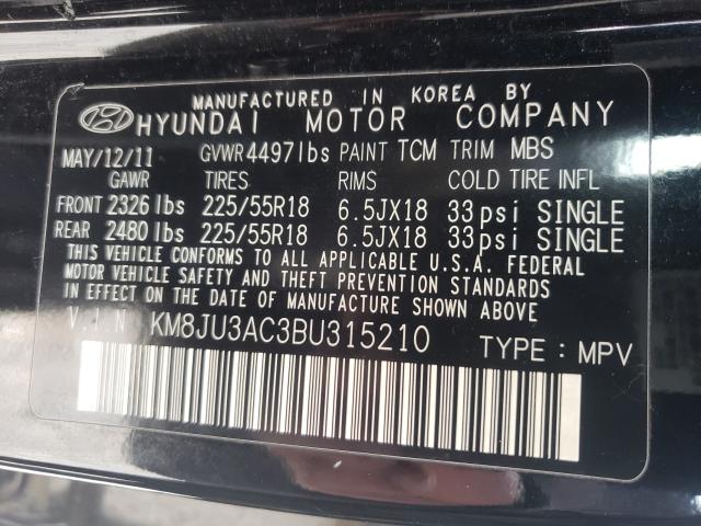 Photo 9 VIN: KM8JU3AC3BU315210 - HYUNDAI TUCSON GLS 