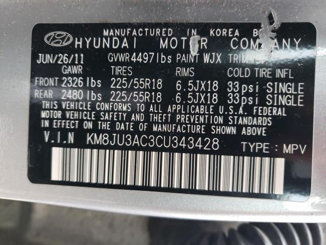 Photo 12 VIN: KM8JU3AC3CU343428 - HYUNDAI TUCSON GLS 