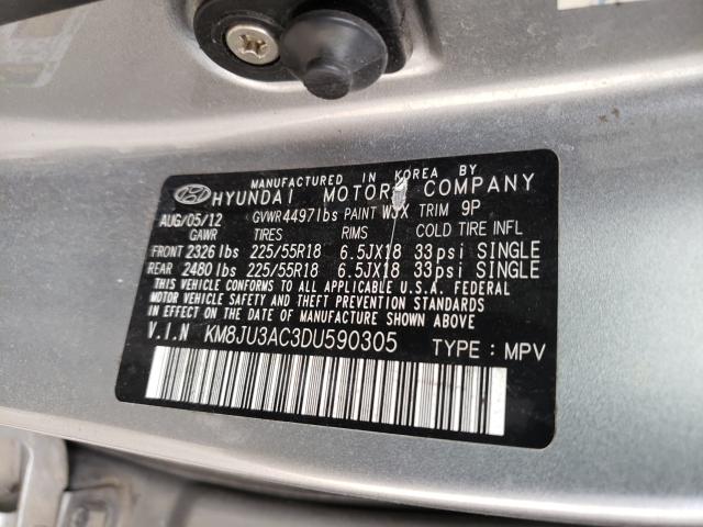 Photo 9 VIN: KM8JU3AC3DU590305 - HYUNDAI TUCSON GLS 