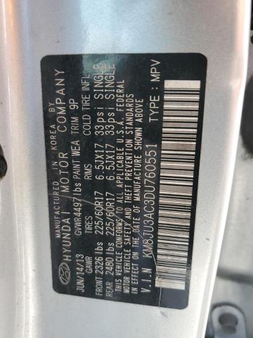 Photo 12 VIN: KM8JU3AC3DU760551 - HYUNDAI TUCSON 