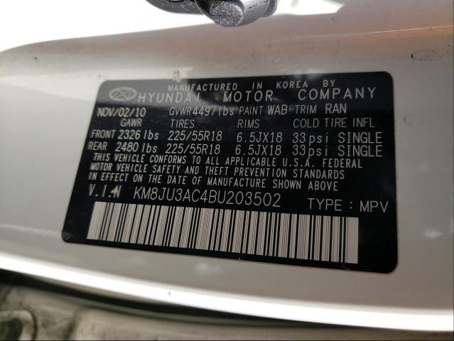 Photo 9 VIN: KM8JU3AC4BU203502 - HYUNDAI TUCSON GLS 