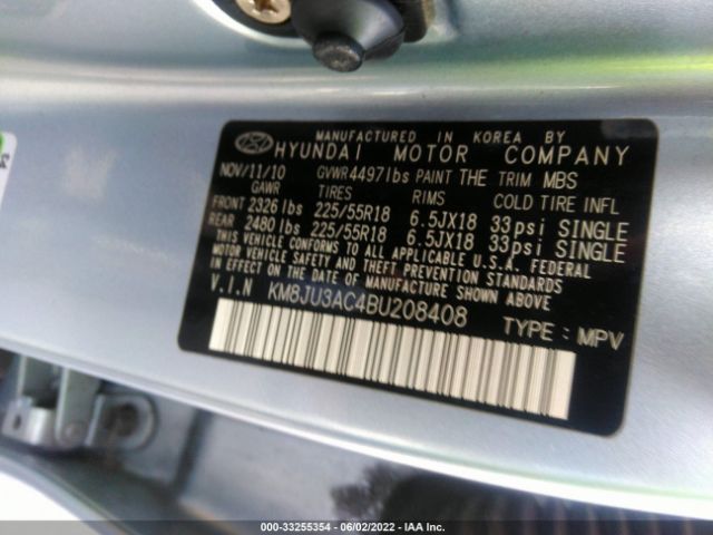 Photo 8 VIN: KM8JU3AC4BU208408 - HYUNDAI TUCSON 