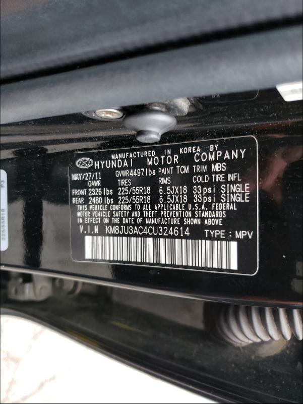 Photo 9 VIN: KM8JU3AC4CU324614 - HYUNDAI TUCSON GLS 