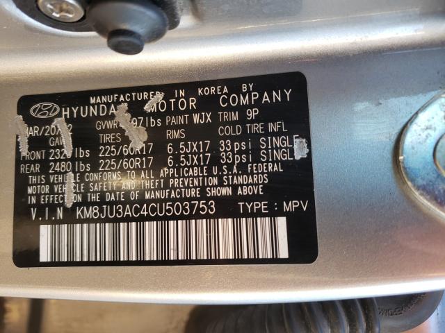 Photo 9 VIN: KM8JU3AC4CU503753 - HYUNDAI TUCSON GLS 