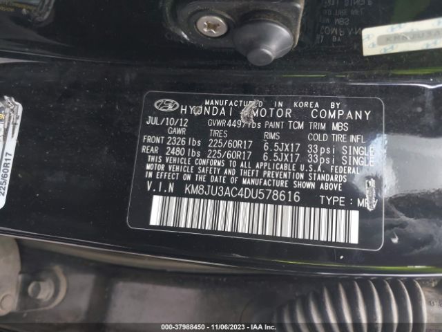 Photo 8 VIN: KM8JU3AC4DU578616 - HYUNDAI TUCSON 