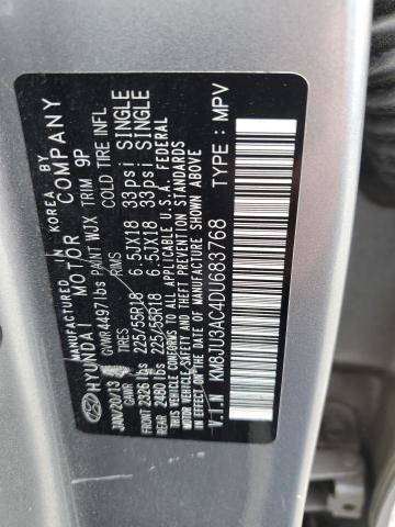 Photo 12 VIN: KM8JU3AC4DU683768 - HYUNDAI TUCSON 