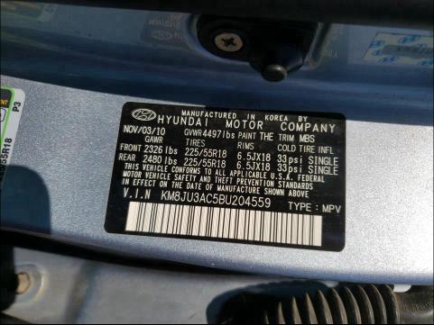 Photo 9 VIN: KM8JU3AC5BU204559 - HYUNDAI TUCSON GLS 