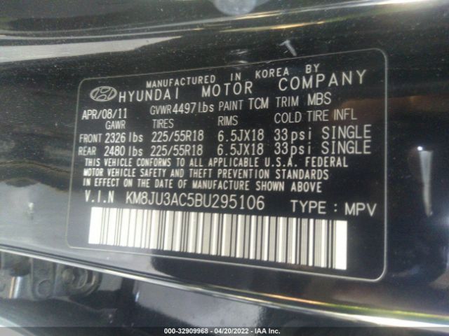 Photo 8 VIN: KM8JU3AC5BU295106 - HYUNDAI TUCSON 