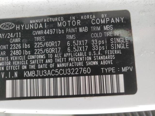 Photo 9 VIN: KM8JU3AC5CU322760 - HYUNDAI TUCSON GLS 