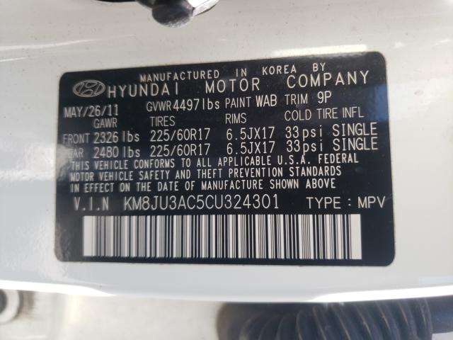 Photo 9 VIN: KM8JU3AC5CU324301 - HYUNDAI TUCSON GLS 