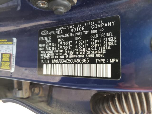 Photo 9 VIN: KM8JU3AC5CU490365 - HYUNDAI TUCSON GLS 