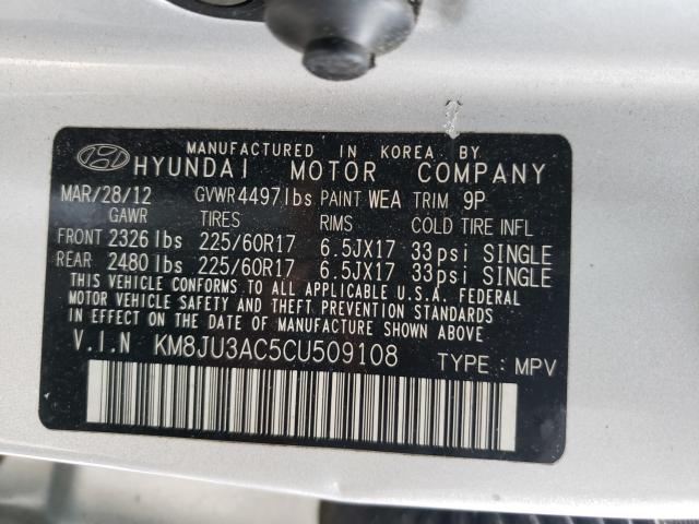 Photo 9 VIN: KM8JU3AC5CU509108 - HYUNDAI TUCSON GLS 