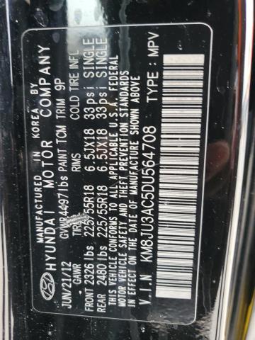 Photo 12 VIN: KM8JU3AC5DU564708 - HYUNDAI TUCSON 