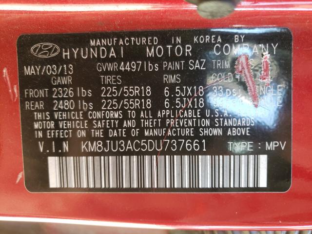 Photo 9 VIN: KM8JU3AC5DU737661 - HYUNDAI TUCSON GLS 