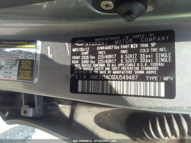 Photo 8 VIN: KM8JU3AC6DU549487 - HYUNDAI TUCSON 