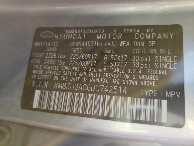 Photo 9 VIN: KM8JU3AC6DU742514 - HYUNDAI TUCSON GLS 