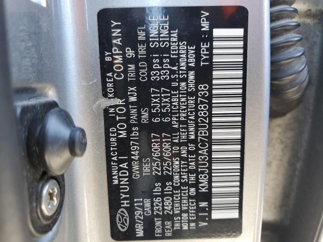 Photo 12 VIN: KM8JU3AC7BU288738 - HYUNDAI TUCSON 