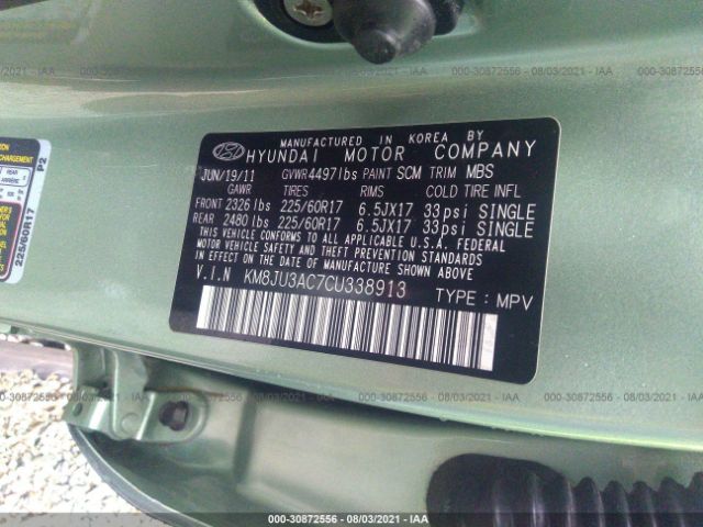 Photo 8 VIN: KM8JU3AC7CU338913 - HYUNDAI TUCSON 