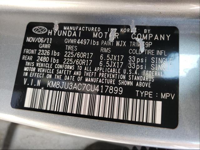 Photo 9 VIN: KM8JU3AC7CU417899 - HYUNDAI TUCSON GLS 