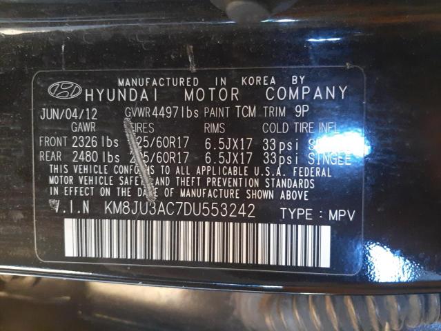 Photo 9 VIN: KM8JU3AC7DU553242 - HYUNDAI TUCSON GLS 