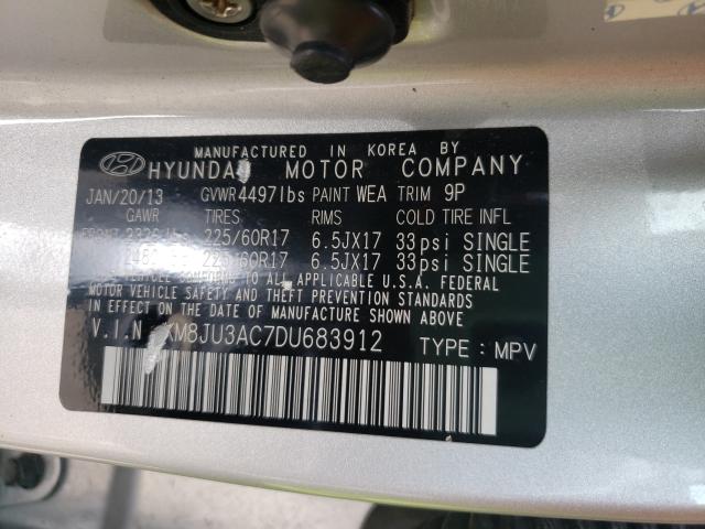 Photo 9 VIN: KM8JU3AC7DU683912 - HYUNDAI TUCSON GLS 