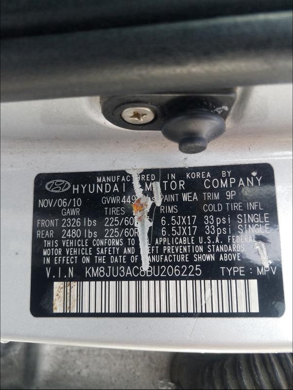 Photo 9 VIN: KM8JU3AC8BU206225 - HYUNDAI TUCSON GLS 