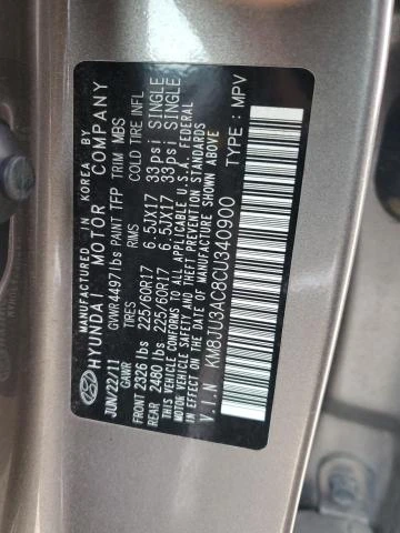 Photo 12 VIN: KM8JU3AC8CU340900 - HYUNDAI TUCSON GLS 