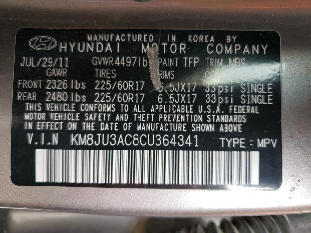 Photo 9 VIN: KM8JU3AC8CU364341 - HYUNDAI TUCSON GLS 