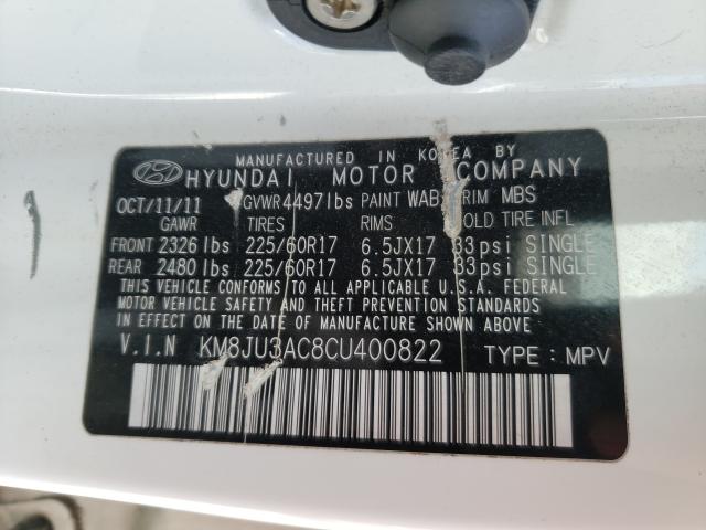 Photo 9 VIN: KM8JU3AC8CU400822 - HYUNDAI TUCSON GLS 