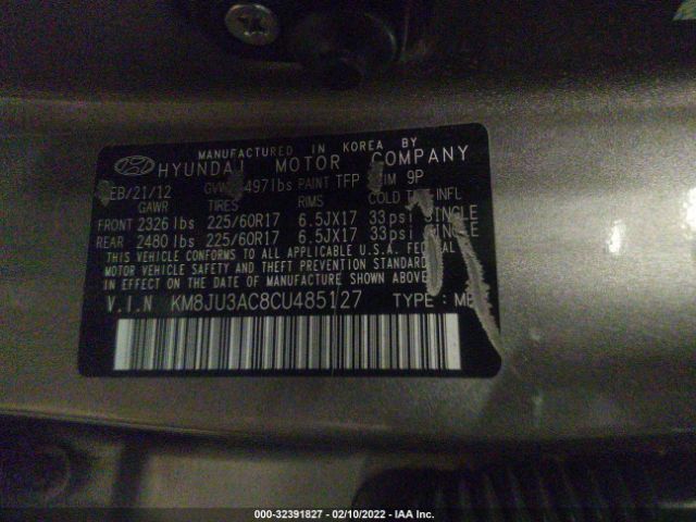 Photo 8 VIN: KM8JU3AC8CU485127 - HYUNDAI TUCSON 