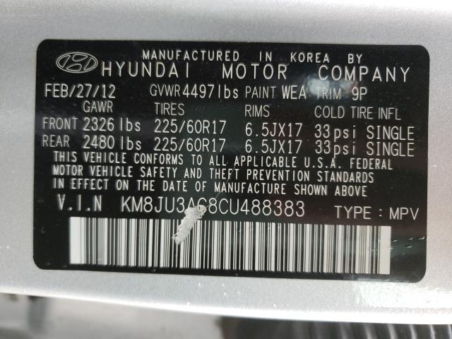 Photo 9 VIN: KM8JU3AC8CU488383 - HYUNDAI TUCSON GLS 