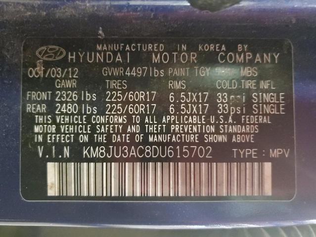 Photo 12 VIN: KM8JU3AC8DU615702 - HYUNDAI TUCSON GLS 