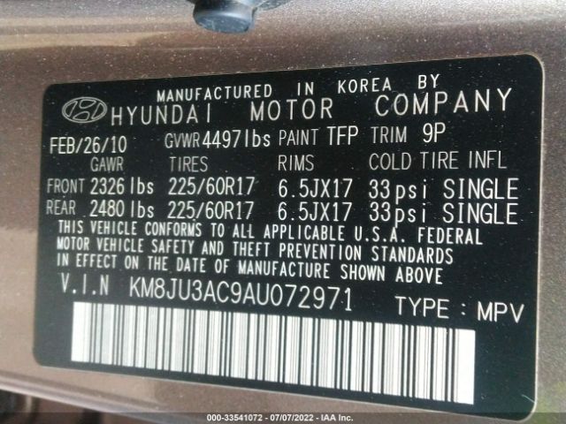 Photo 8 VIN: KM8JU3AC9AU072971 - HYUNDAI TUCSON 