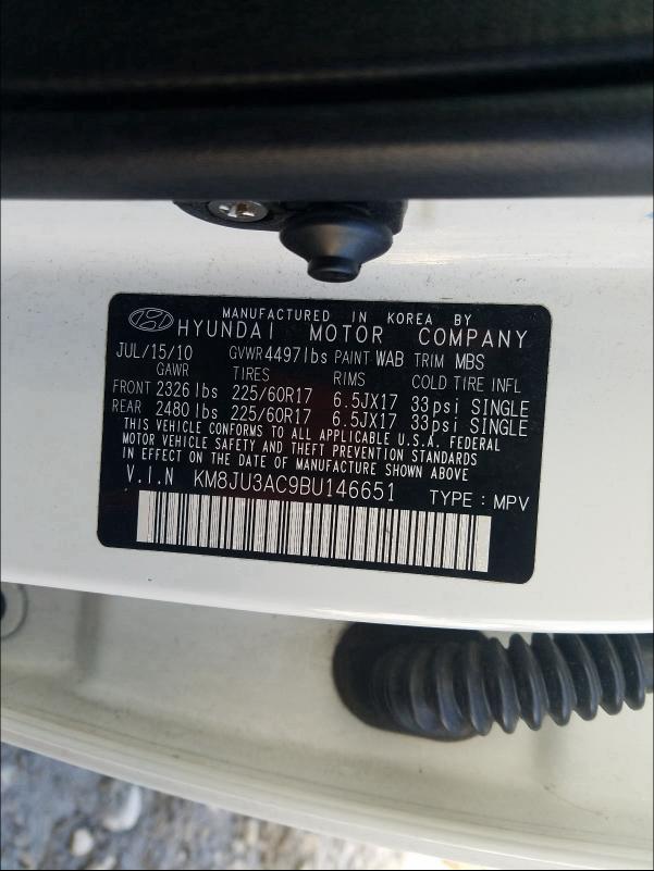 Photo 9 VIN: KM8JU3AC9BU146651 - HYUNDAI TUCSON GLS 