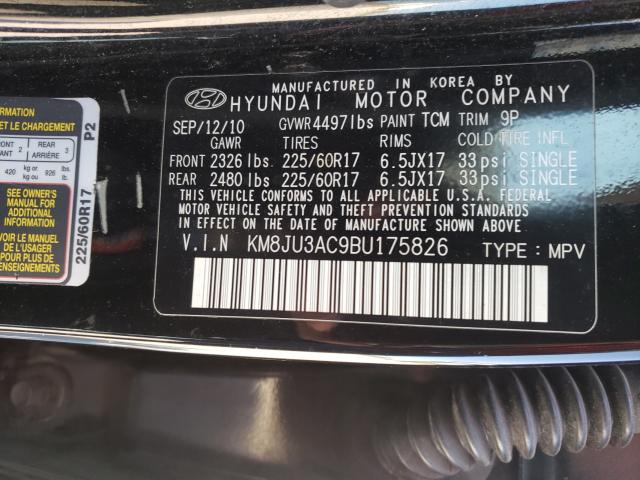 Photo 9 VIN: KM8JU3AC9BU175826 - HYUNDAI TUCSON GLS 