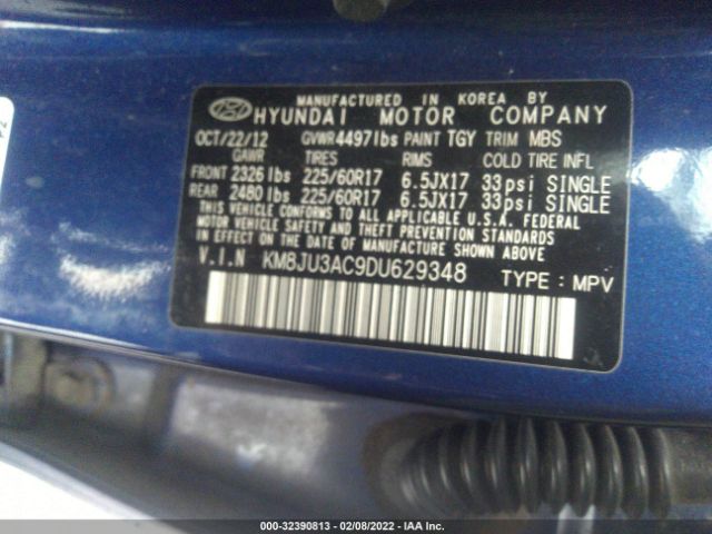 Photo 8 VIN: KM8JU3AC9DU629348 - HYUNDAI TUCSON 