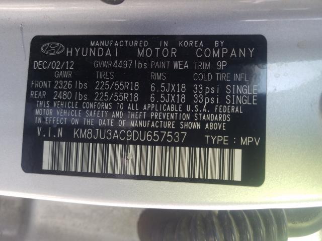 Photo 9 VIN: KM8JU3AC9DU657537 - HYUNDAI TUCSON GLS 