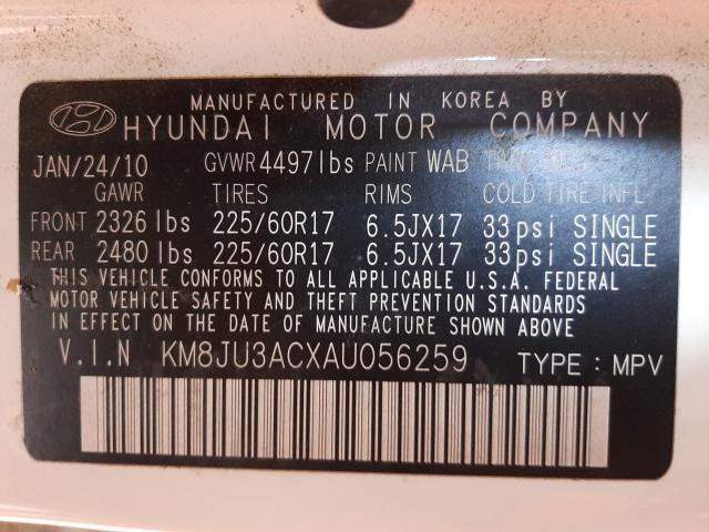 Photo 9 VIN: KM8JU3ACXAU056259 - HYUNDAI TUCSON GLS 