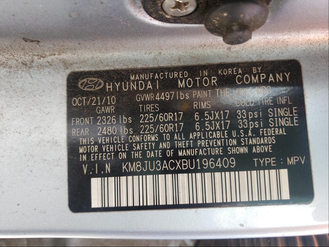 Photo 9 VIN: KM8JU3ACXBU196409 - HYUNDAI TUCSON GLS 