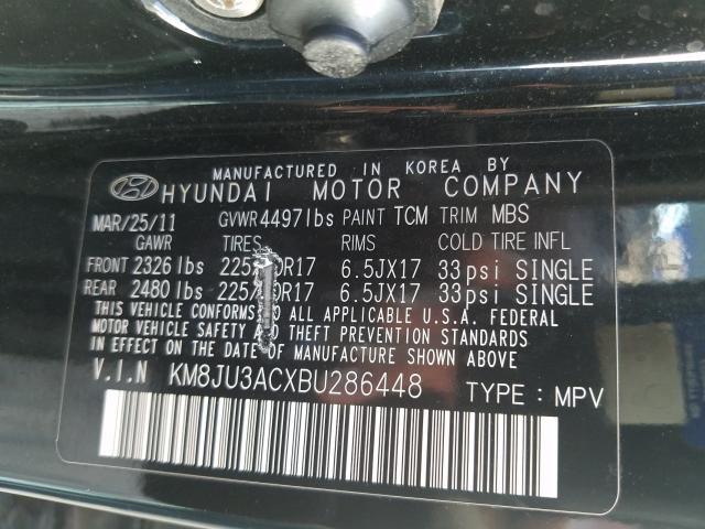 Photo 9 VIN: KM8JU3ACXBU286448 - HYUNDAI TUCSON GLS 