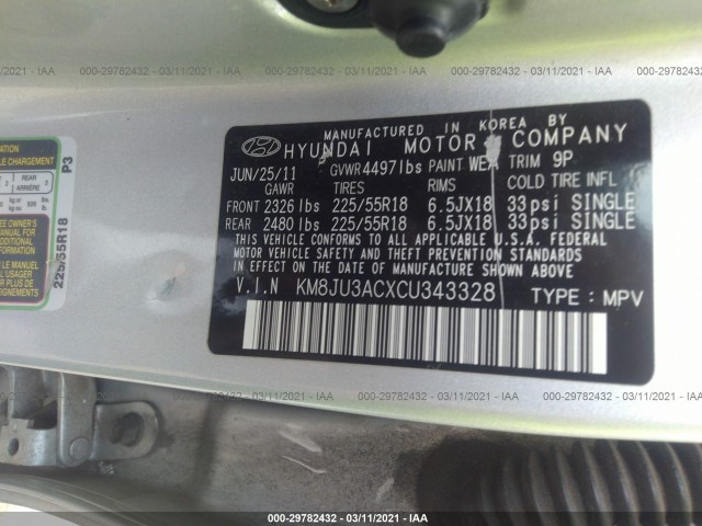 Photo 8 VIN: KM8JU3ACXCU343328 - HYUNDAI TUCSON 