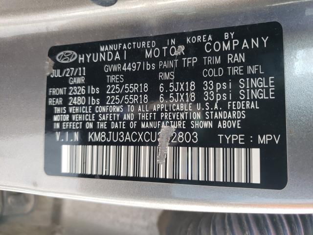 Photo 9 VIN: KM8JU3ACXCU362803 - HYUNDAI TUCSON GLS 