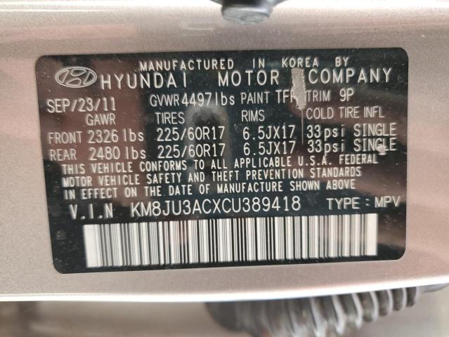 Photo 12 VIN: KM8JU3ACXCU389418 - HYUNDAI TUCSON GLS 