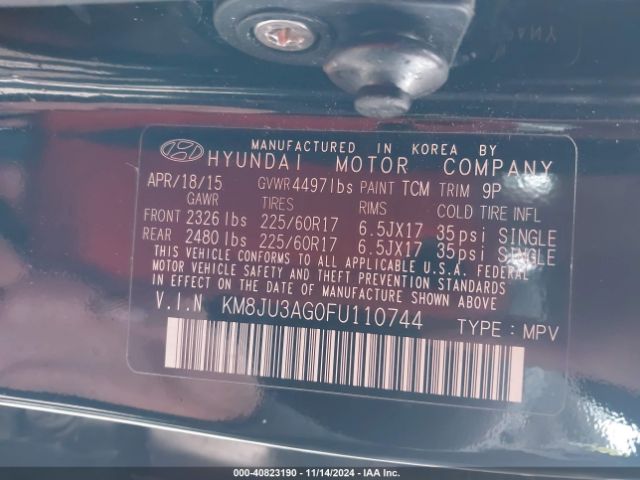 Photo 8 VIN: KM8JU3AG0FU110744 - HYUNDAI TUCSON 