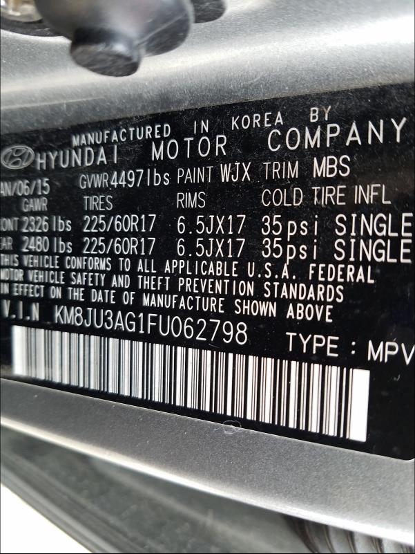 Photo 9 VIN: KM8JU3AG1FU062798 - HYUNDAI TUCSON LIM 