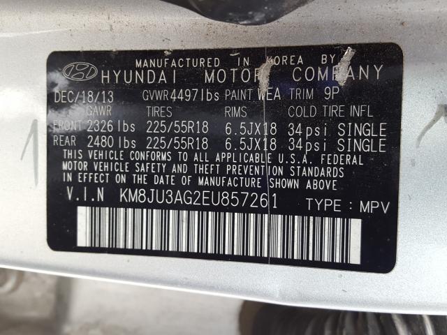 Photo 9 VIN: KM8JU3AG2EU857261 - HYUNDAI TUCSON GLS 