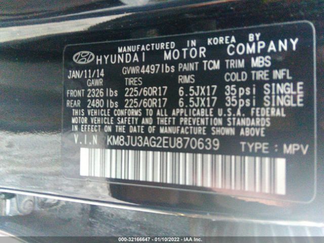 Photo 8 VIN: KM8JU3AG2EU870639 - HYUNDAI TUCSON 