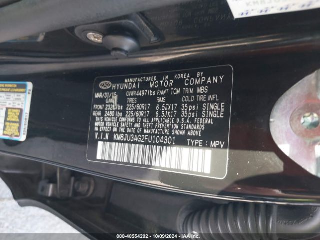 Photo 8 VIN: KM8JU3AG2FU104301 - HYUNDAI TUCSON 